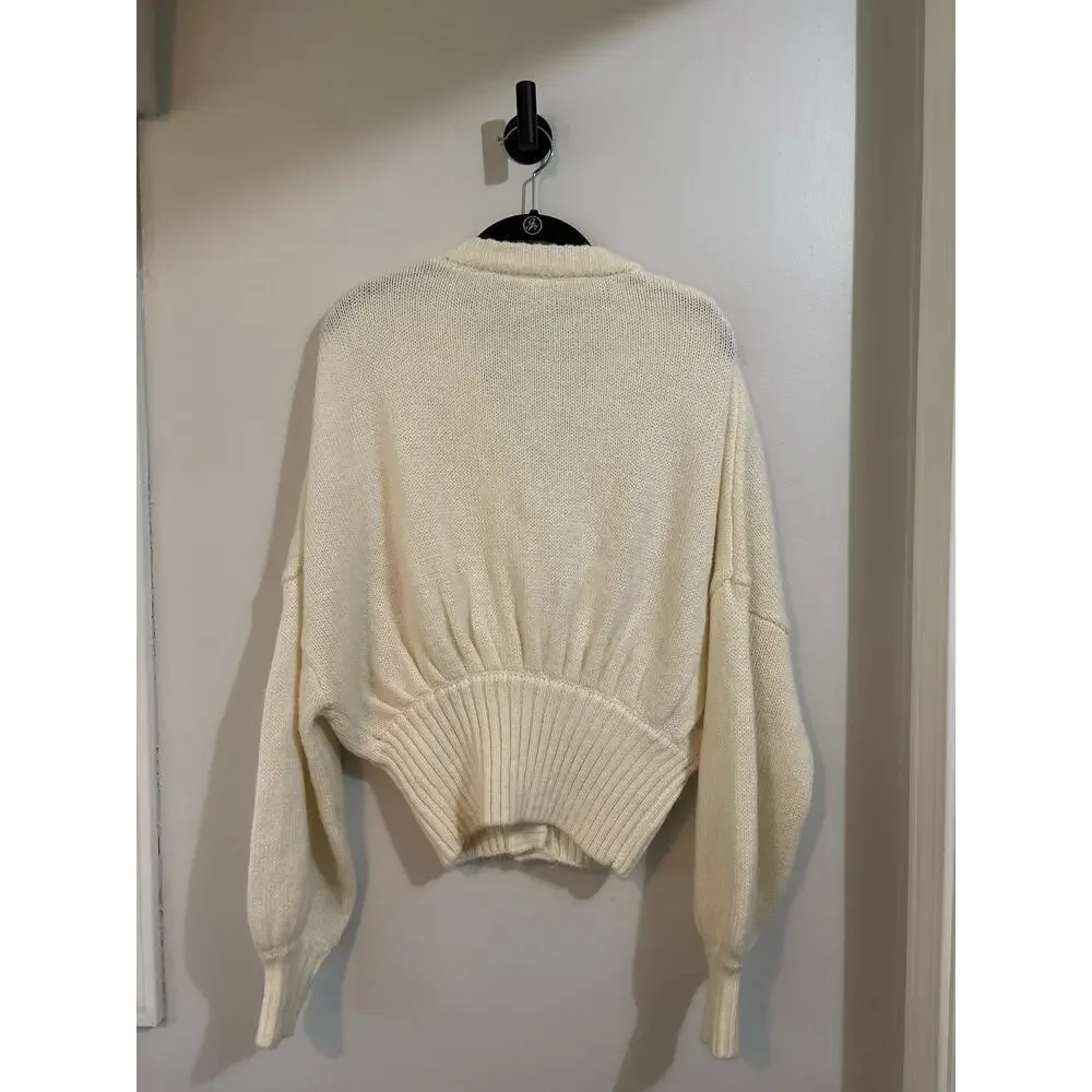 Farm Rio Bubble Knit Button Up Cardigan Ivory Women’s Medium